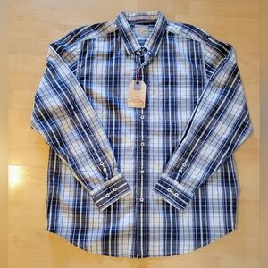 NWT Tommy Bahama Blue Plaid Shirt